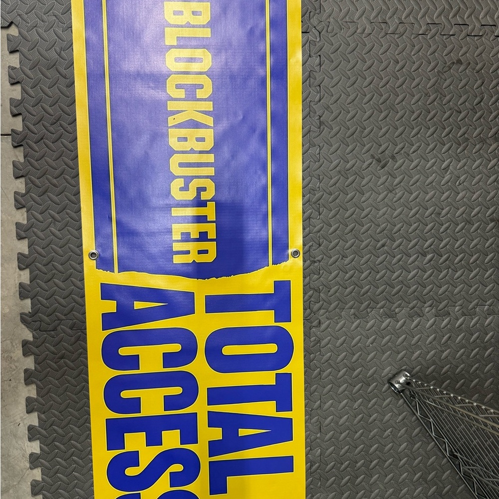 Blockbuster Video Banner Rare–‎ Retro Vinyl Sign Movie Retail Store